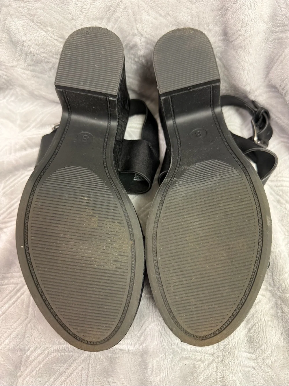 a new day Black Chunky Platform Strappy Sandal